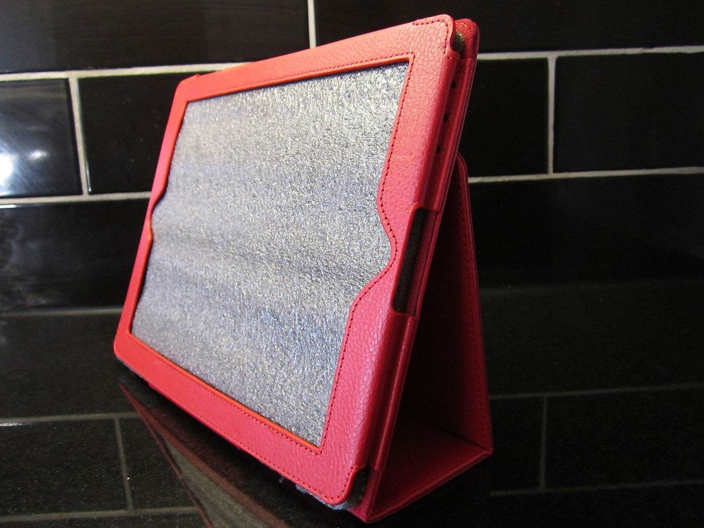 Red PU Leather Carry Case/Cover/Wallet Stand for Apple Ipad 1,2,3,NEW Tablet