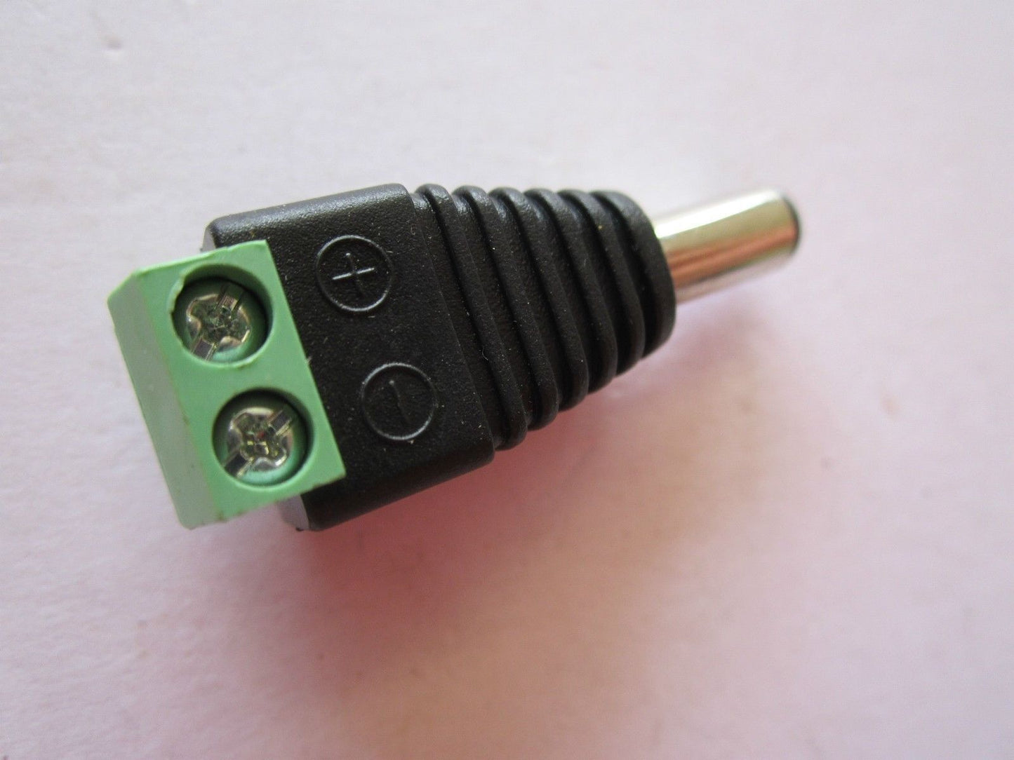 Male DC Power Connector 5.5mm x 2.1mm to Connect Bare Lead & Create 5.5x2.1 Plug