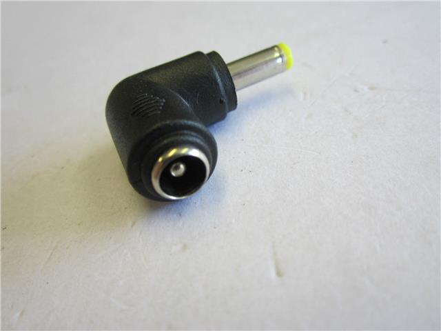 DC Push On Tip Female 5.5mmx2.1mm to Male 4.75mm x 1.75mm 4.75x1.75 90 Degree