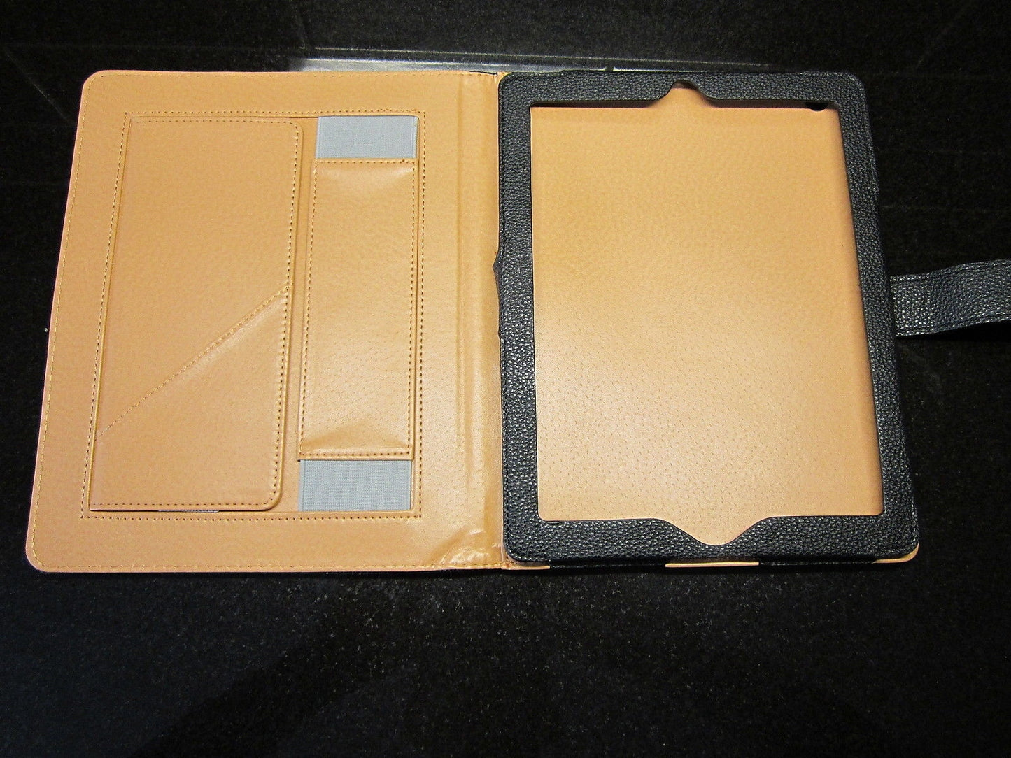 Luxury Black & Brown Organiser Leather Carry Case for Ipad 2/3 New Tablet PC