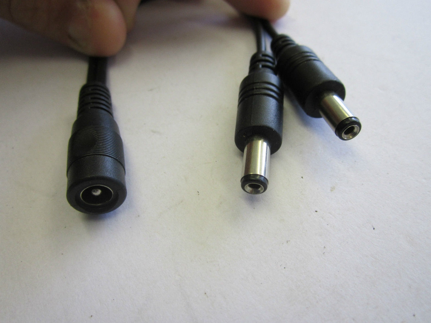 5.5mm x 2.1mm DC Female to Double Dual Twin 2 Male Splitter Cable Lead Wire 2.1