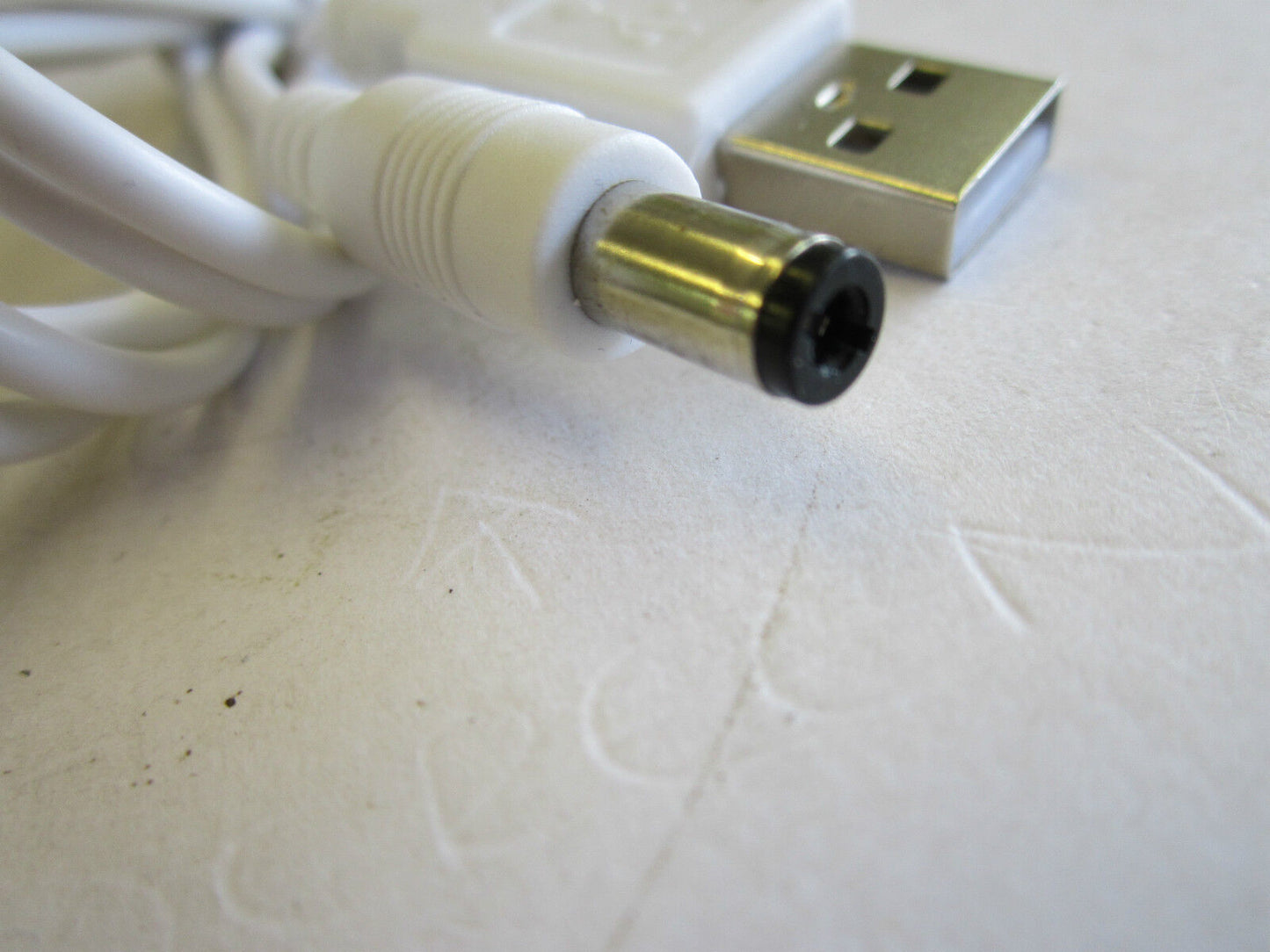 1.2M Long White USB Male to 5.5mm x 2.5mm/2.1mm 5.5x2.1/2.5 DC Connector