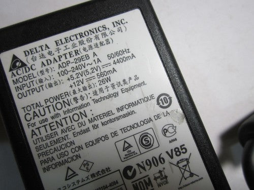 Genuine Delta Electronics Inc AC/DC Adapter Model ADP-29EB 5.2V 4400mA 12V 560mA