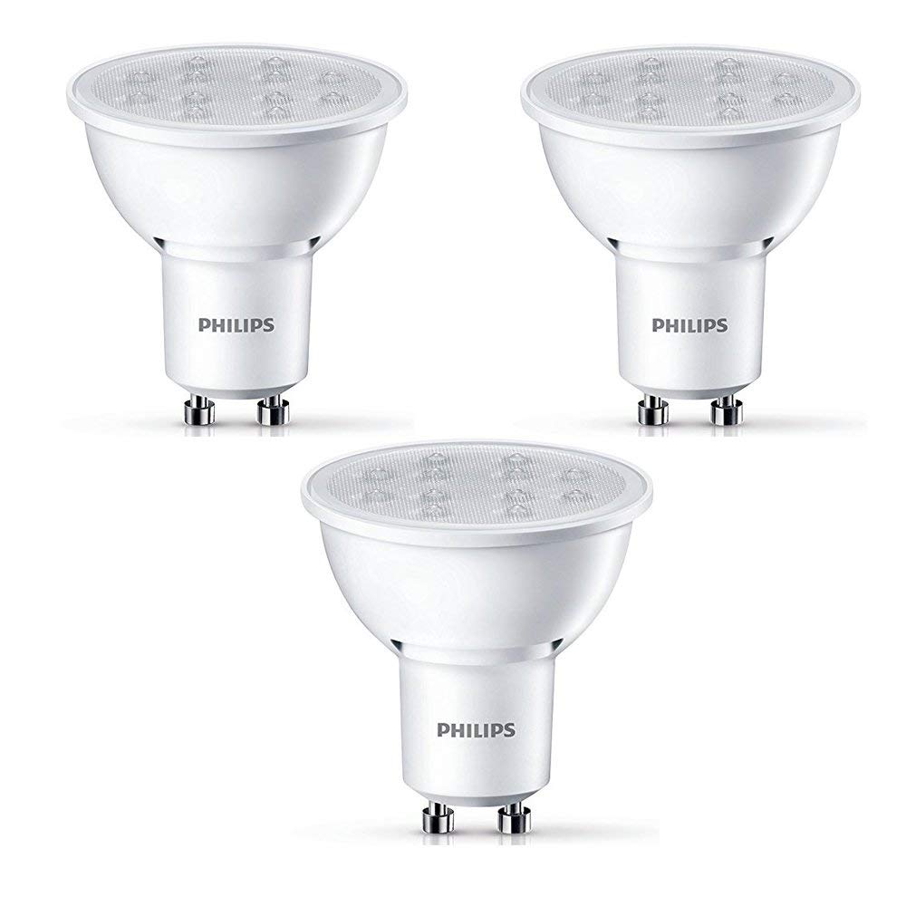 Pack of 3 Philips 3.5W = 35W LED GU10 250lm Warm White Light Bulb Lamp A+
