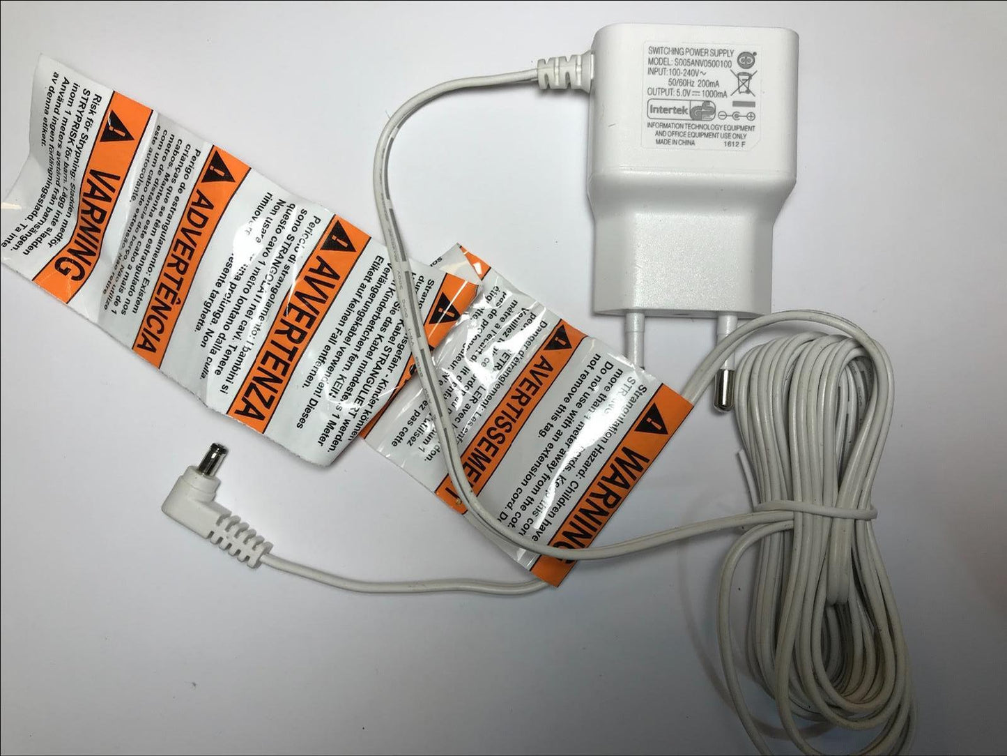 EU White 5V 5.0V 1000mA Charger for Motorola MBP36S Baby Monitor CAMERA UNIT