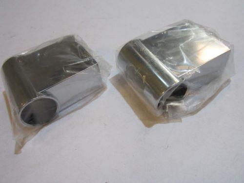 2 x 22mm Chrome Riser Rail Pole Fixings with Screws and Raw Plugs