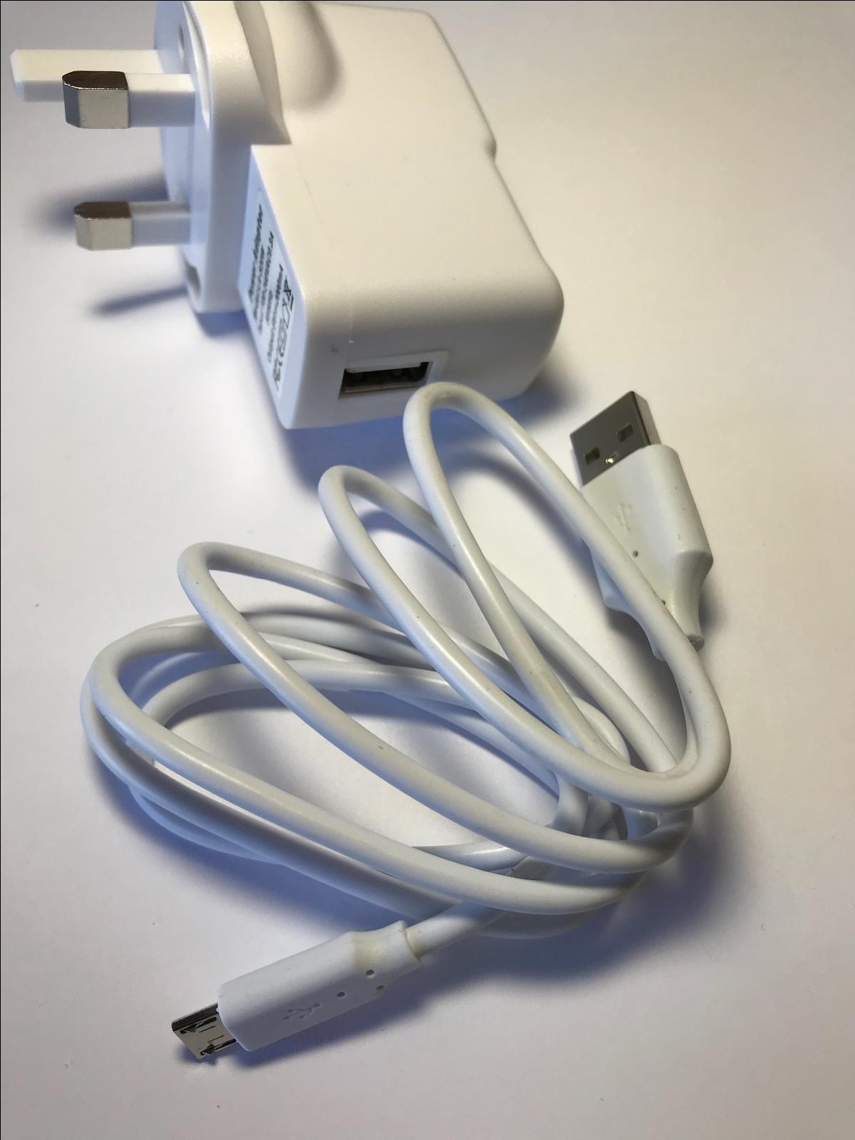 WHITE 5V 2A 1.5A 1A AC-DC Adaptor Power Supply Charger + Micro USB Lead Cable