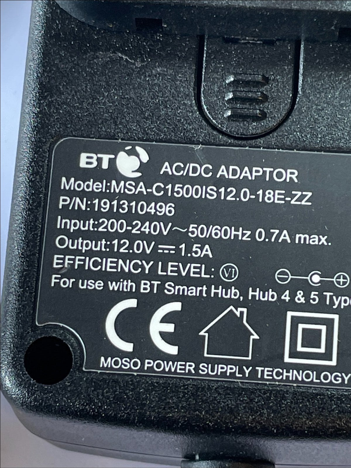 12V 1.5A Mains AC-DC Switching Adaptor with 4 Pin Male Molex Connector
