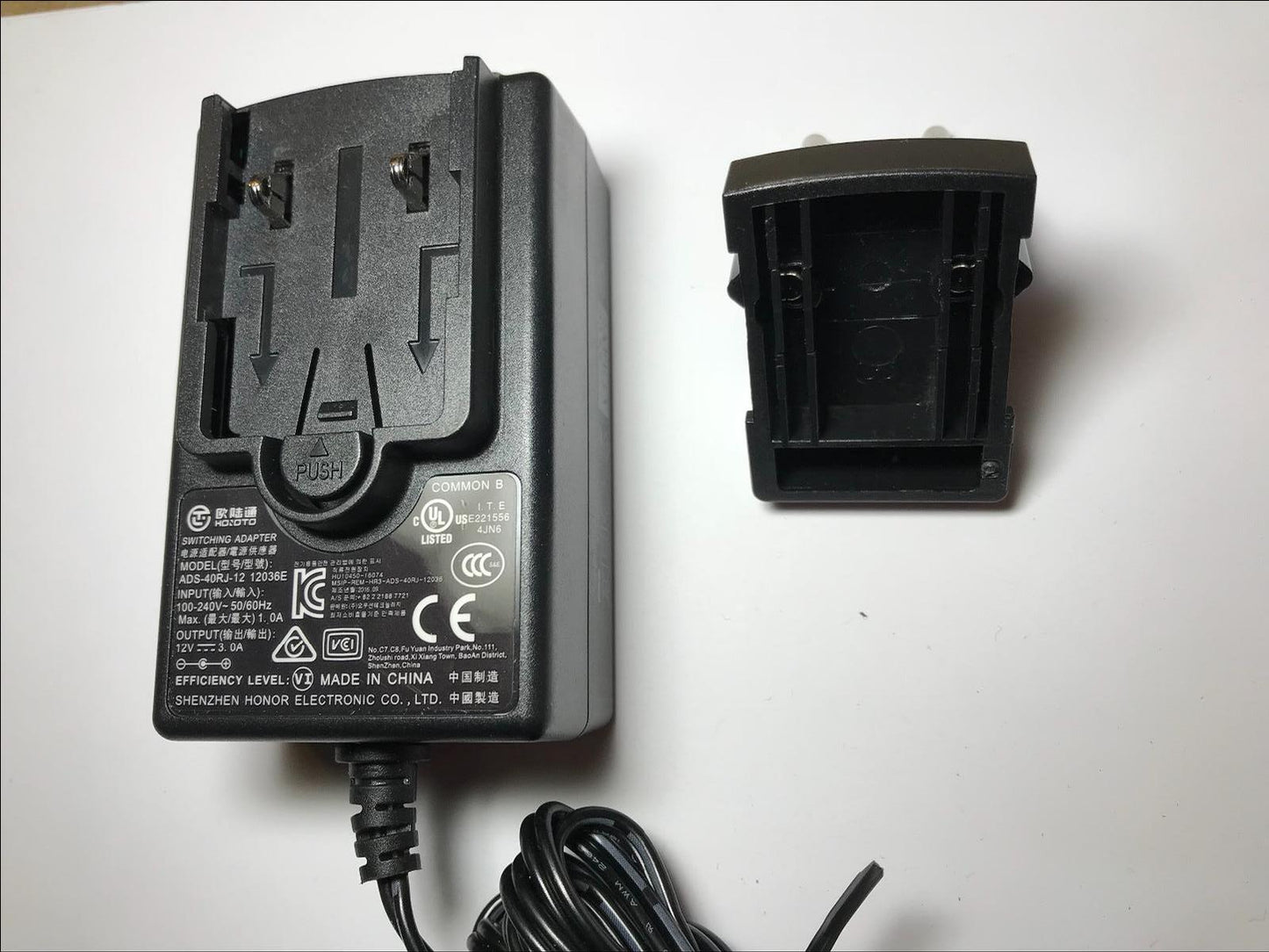Genuine ADS-40RJ-12 12036E Switching Adapter 12V 3.0A EU Plug