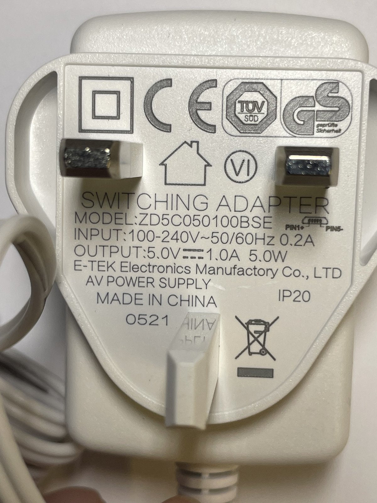 Replacement 5V 1A AC Adaptor Charger for Vtech VM5463 Baby Monitor Parent Unit