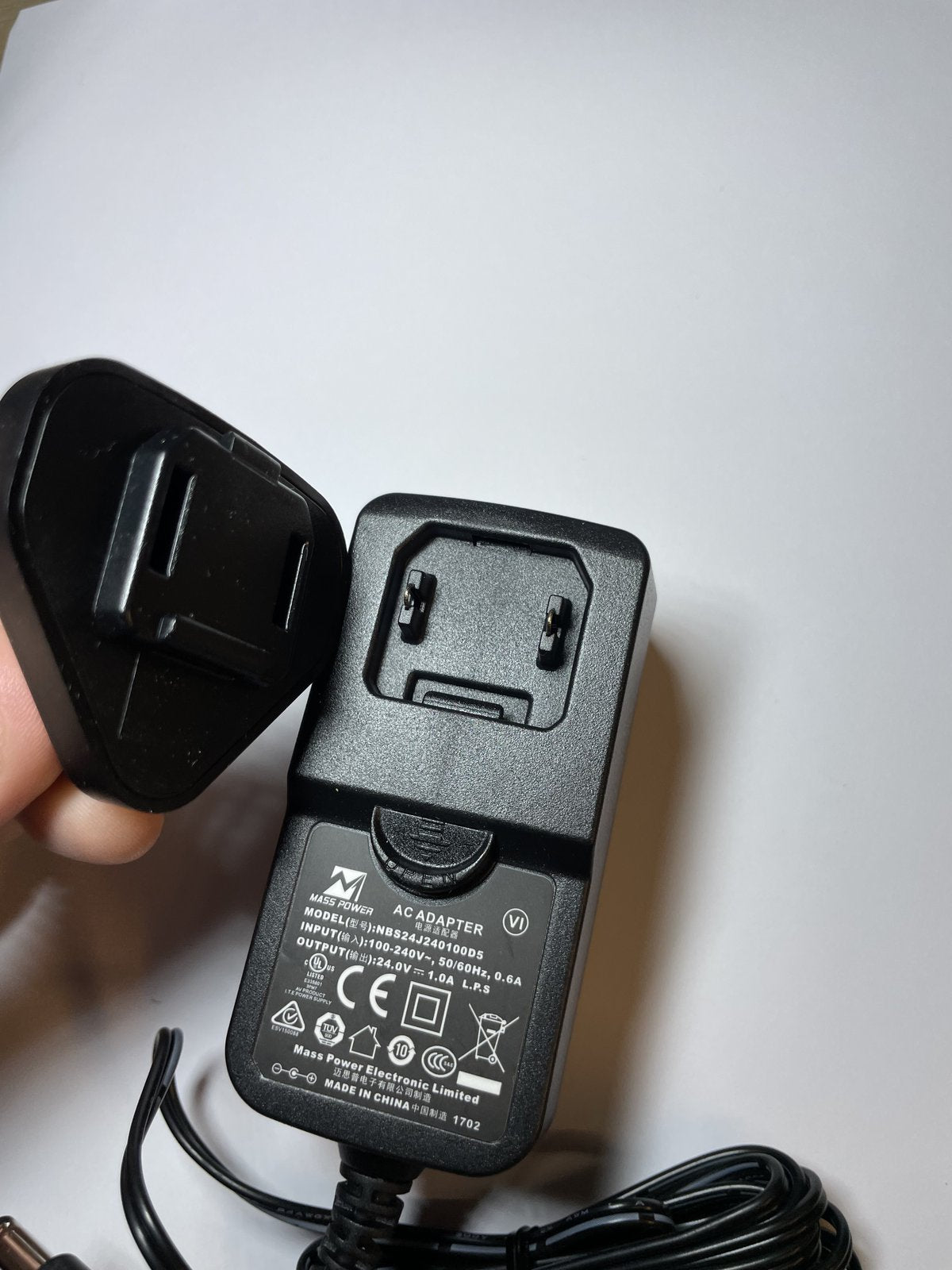 Replacement for 24V 1A AC Adaptor Charger for TAOTRONICS TT-PCA003 Massage Gun