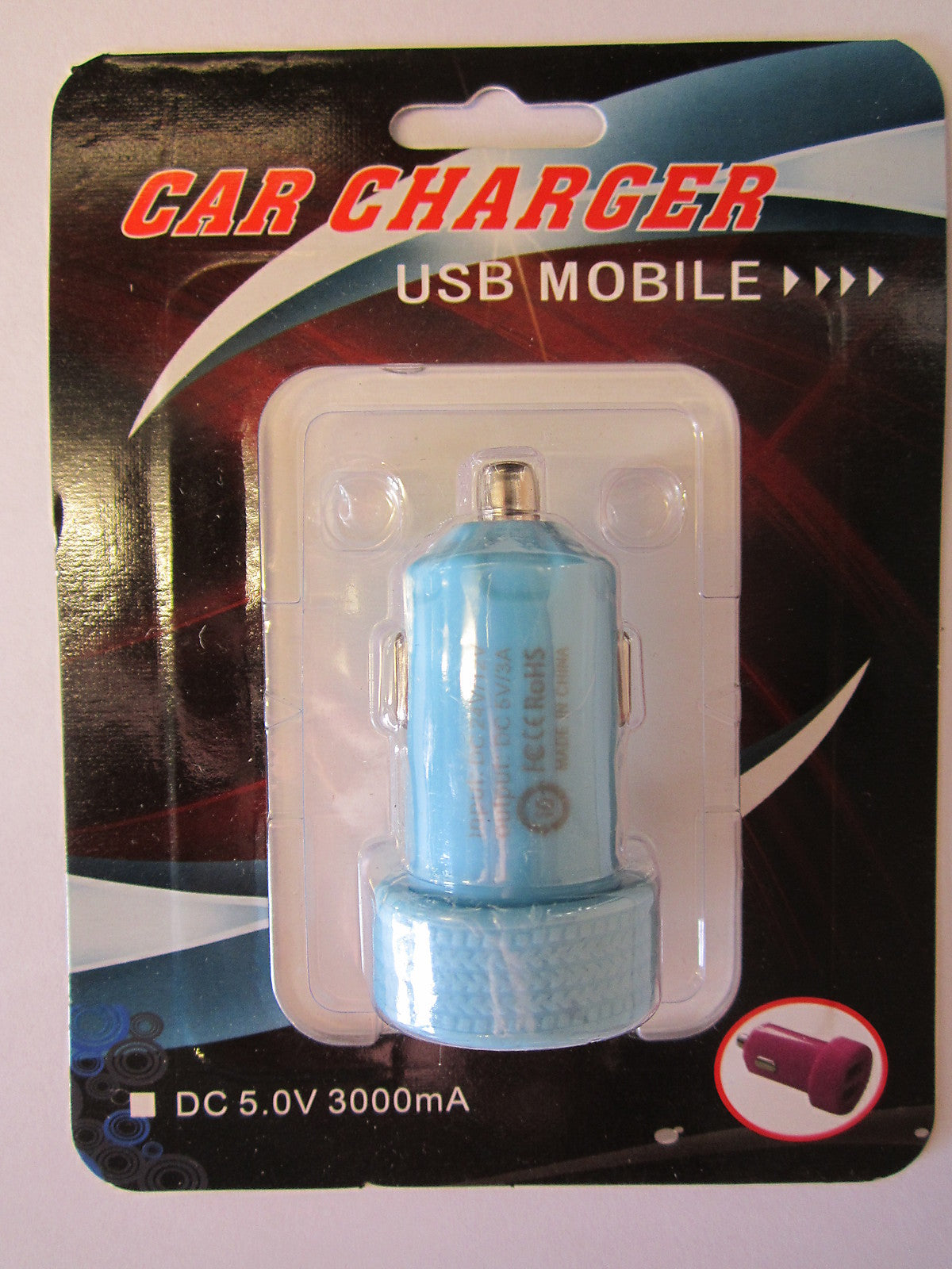 BLUE 12V-5V 3A 3000mA Double USB In-Car Charger Power Supply Fag Lighter Socket