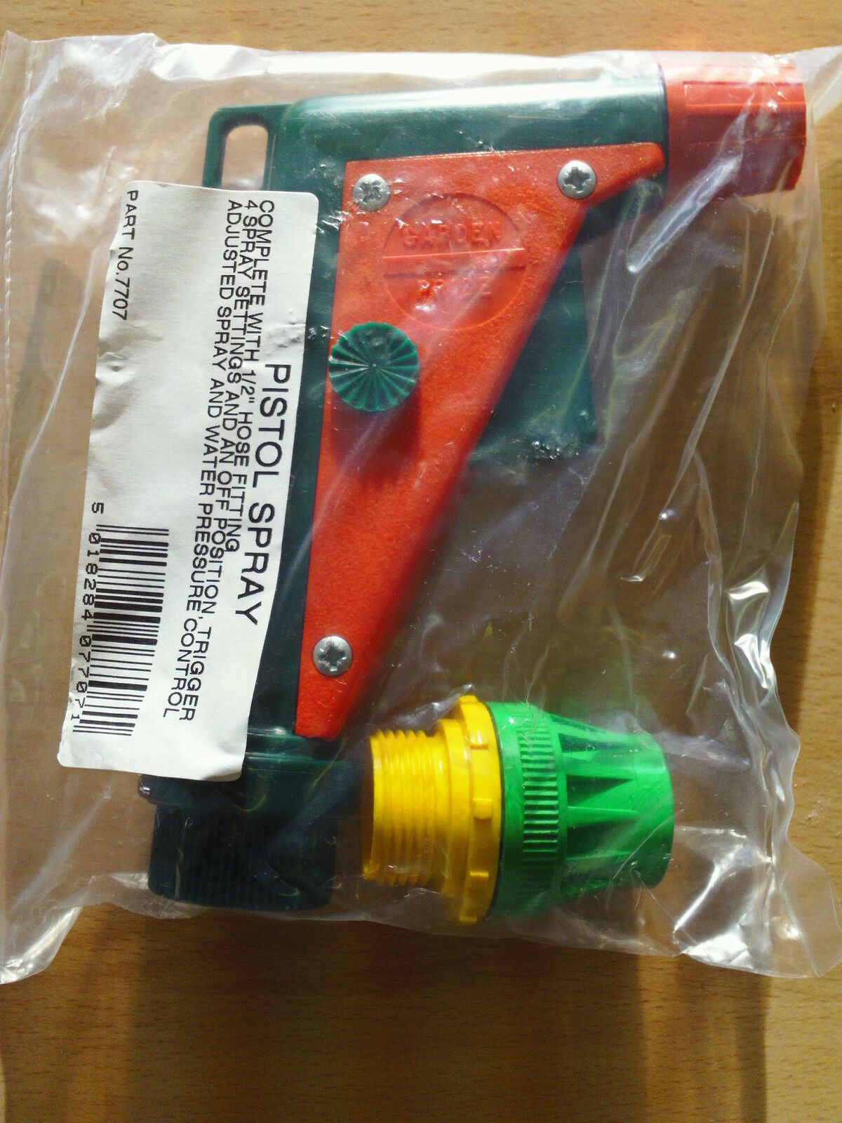 1/2" Hose Fitting Pistol Spray with 4 Spray Trigger by Garden Pride