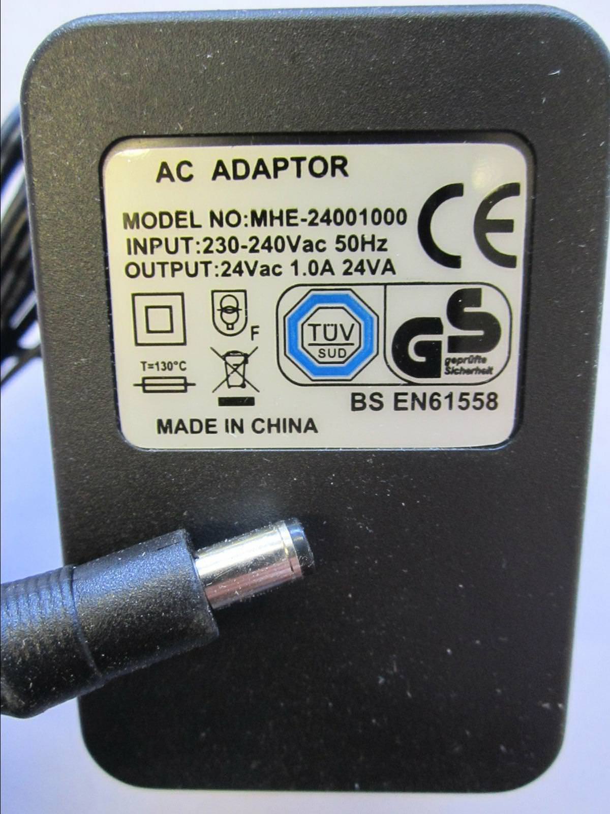 Replacement for 24V 6VA AC-AC Transformer ADAPTOR Adaptor UK Plug