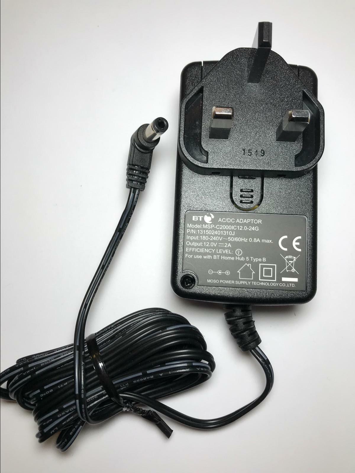 12V 2A AC-DC Adaptor Power Supply with 4.8mm / 4.75mm x 1.75mm Push on Tip