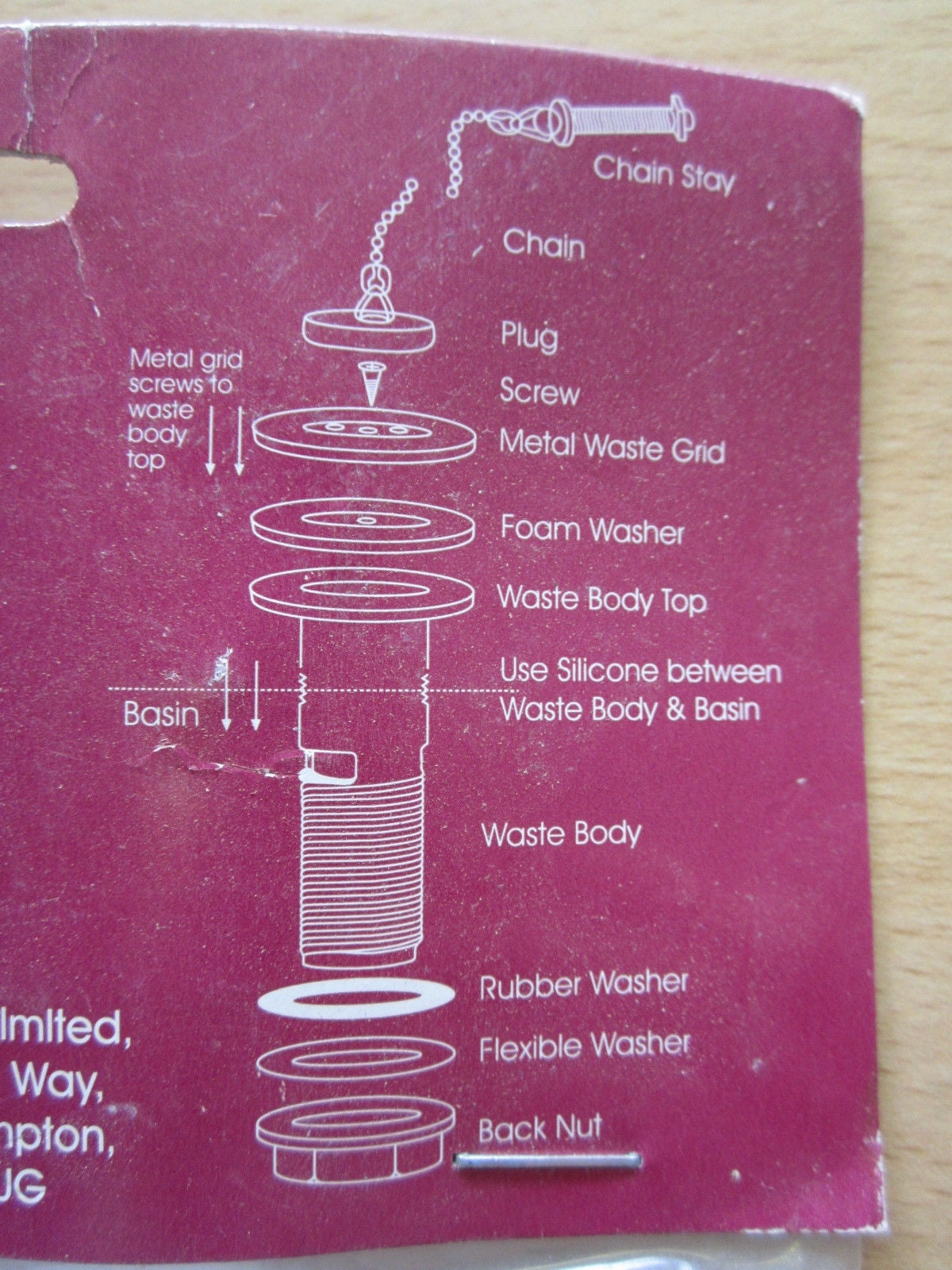 Genuine Wickes Chrome Effect Basin Waste Assembly for Standard Basin