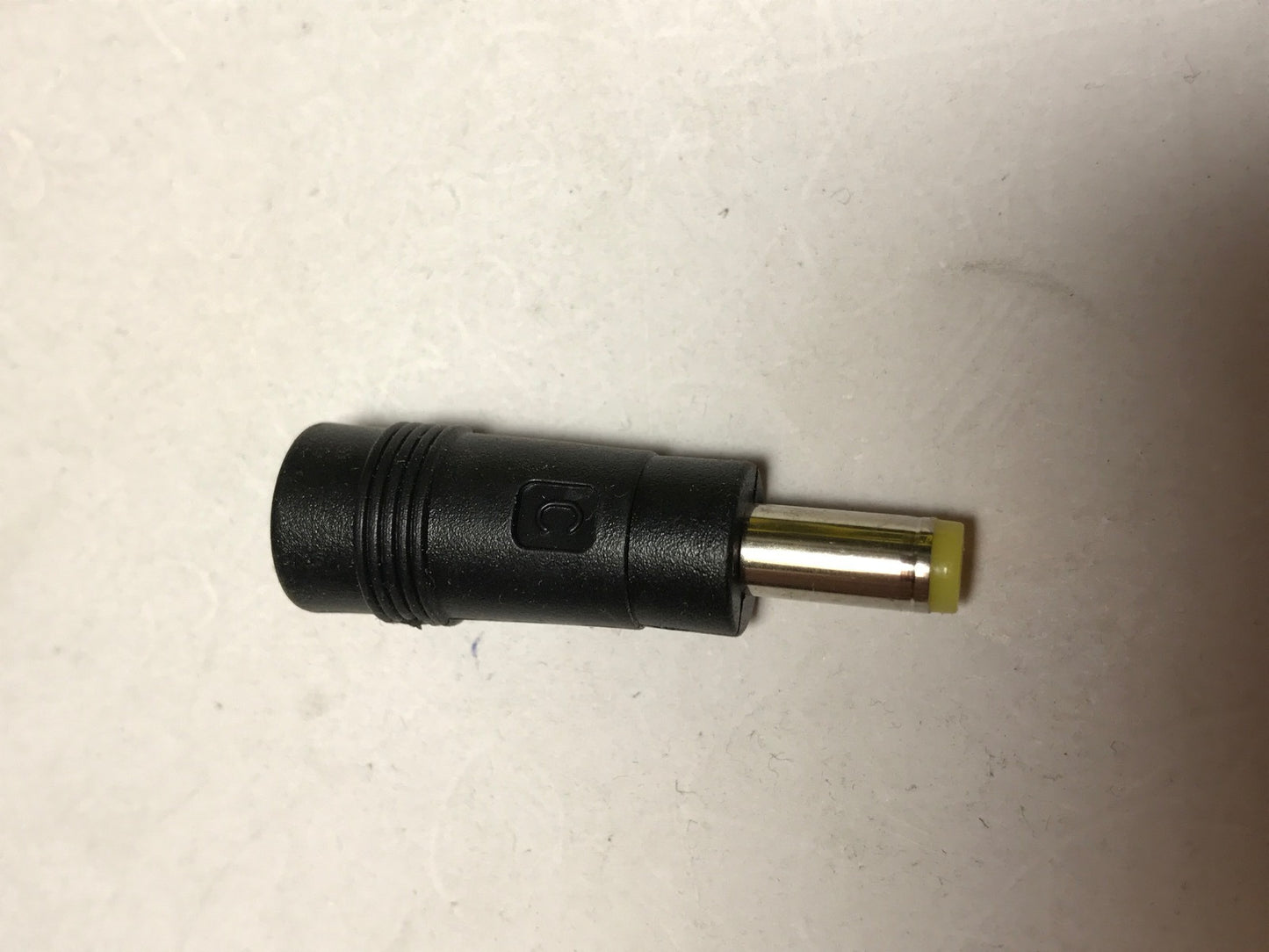 DC Push On Tip Female 5.5mmx2.1mm to Male 5.5mm x 2.5mm 5.5x2.5 Yellow Straight