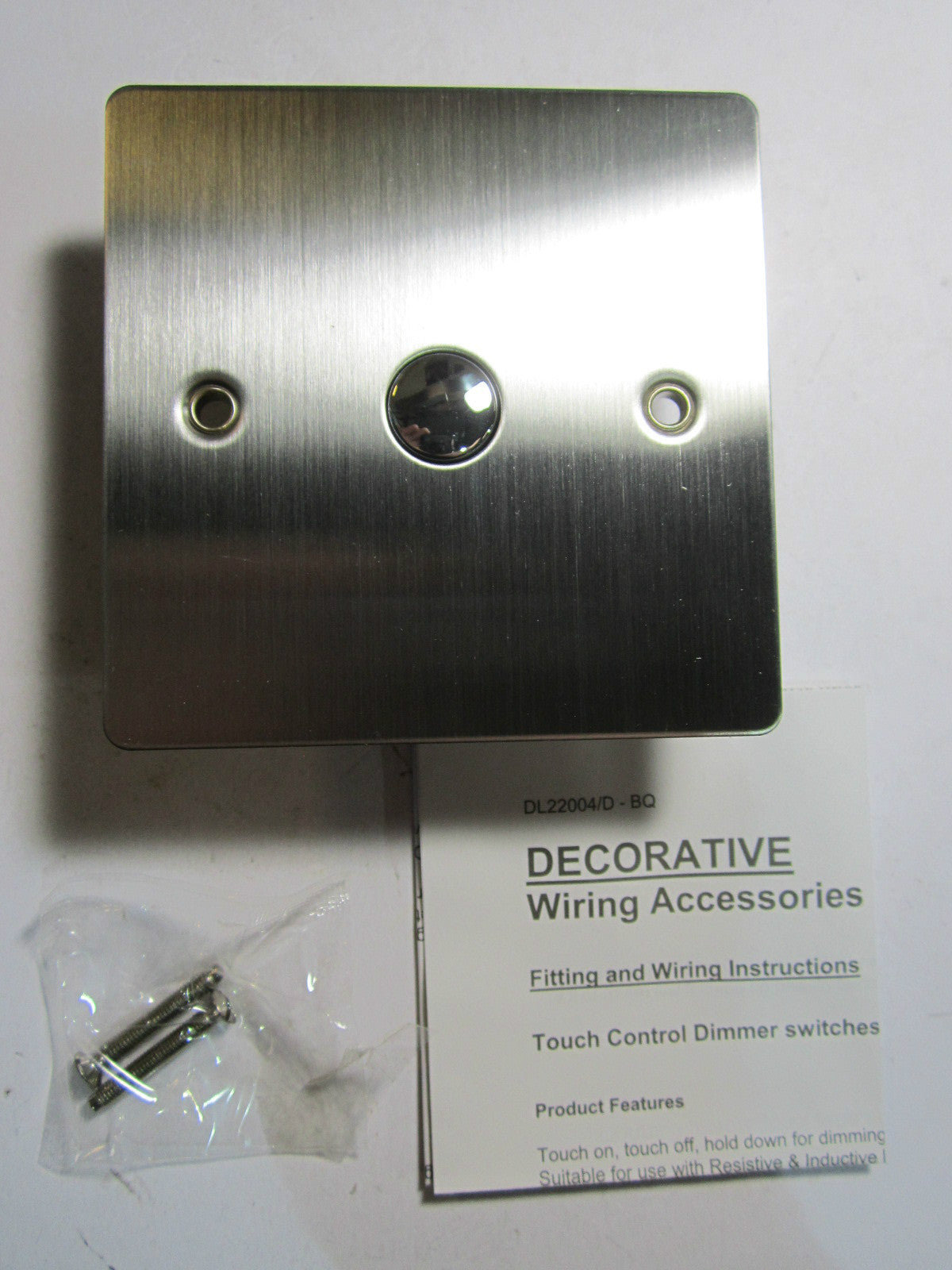 Volex 1 Gang 1 Way Touch Dimmer 500W Mains/Low Voltage Stainless Steel Flat