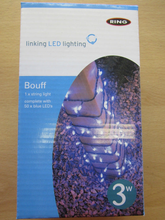 50xBlue 5.9m Bouff 12V 3W LED String Light for LED Garden RING Linking Lighting