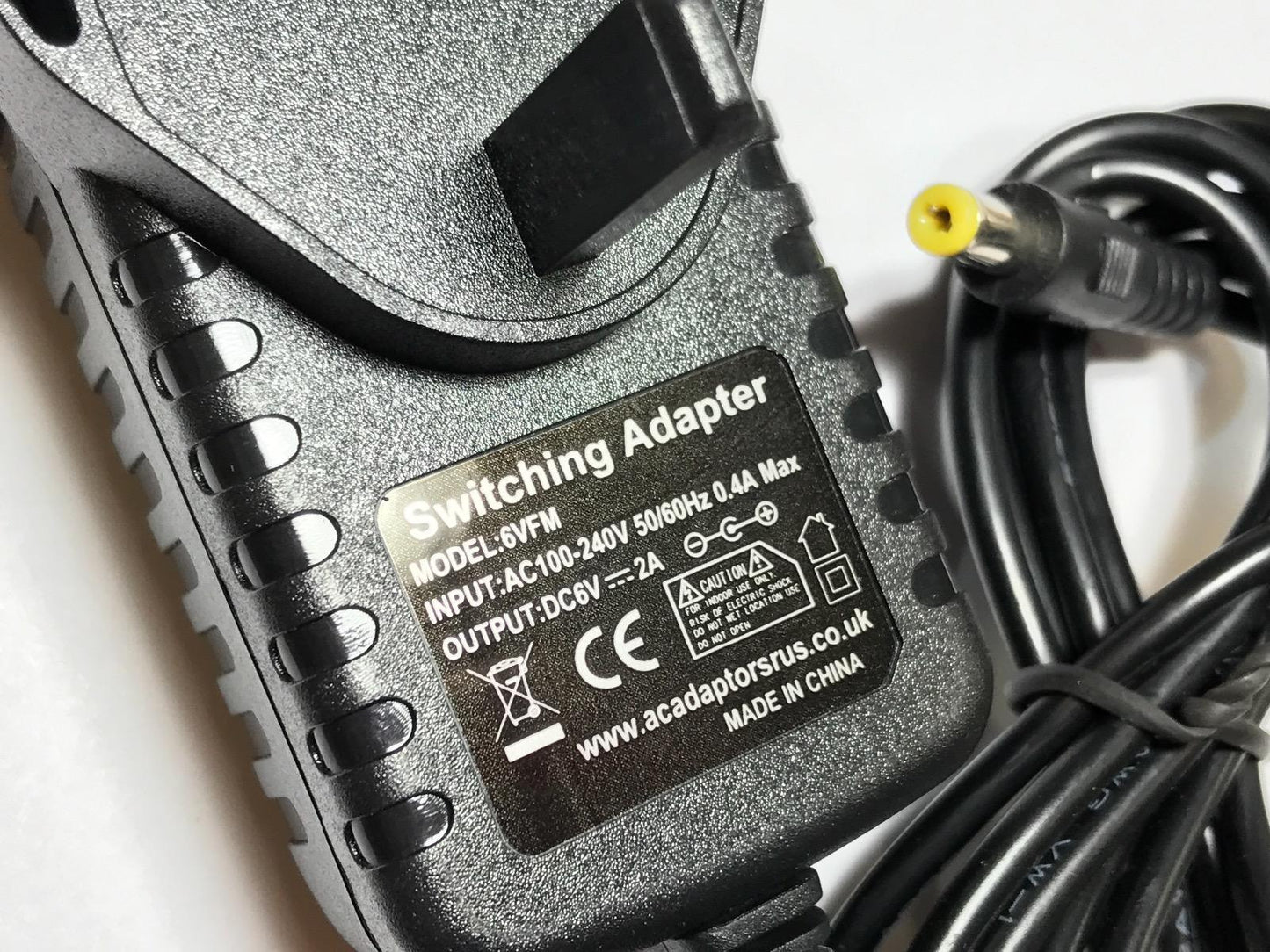 6V 2A UK Mains AC-DCAdaptor Power Supply PSU 4.75mmx1.75mm 4.75x1.75 DC Plug