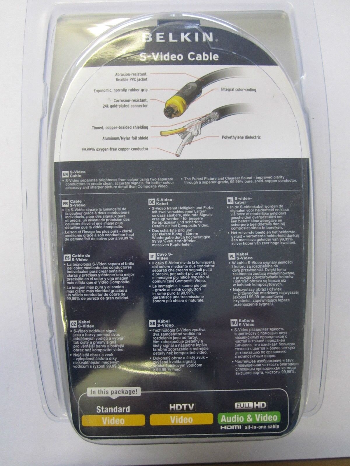 Genuine  S-Video Cable F8V308-25 for Connect DVD, VCR, Satellite to TV