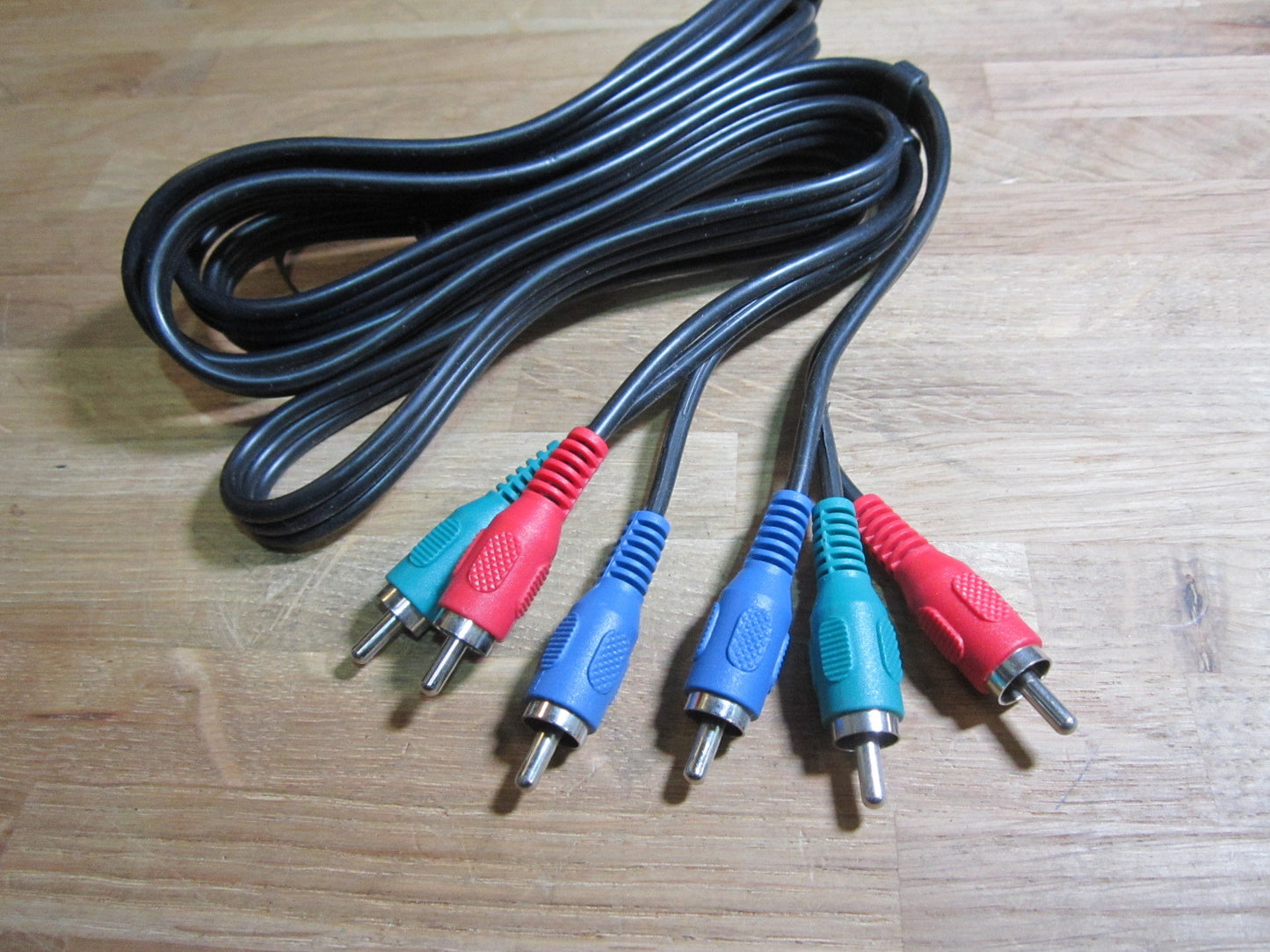 Red/Green/Blue 3 RCA Double Ended Male Connect Lead RGB Twin Dual Sided