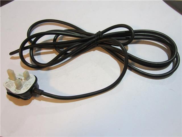 3M Long 2 Core Black Cable Lead Flex for Power Tool UK Moulded BS1363 13A Plug