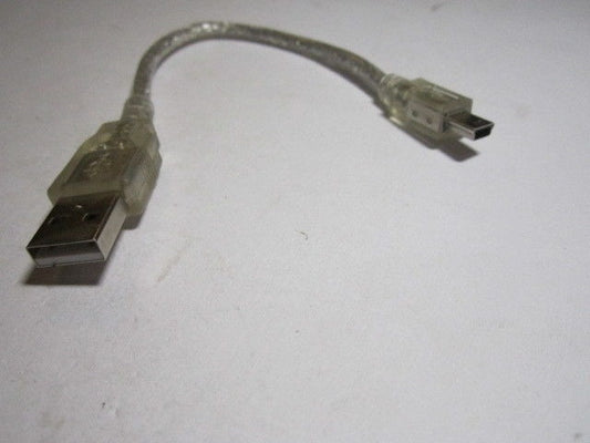 SHORT SILVER USB A TO MINI B DATA TRANSFER/POWER CABLE LEAD FOR WD HARD DRIVES