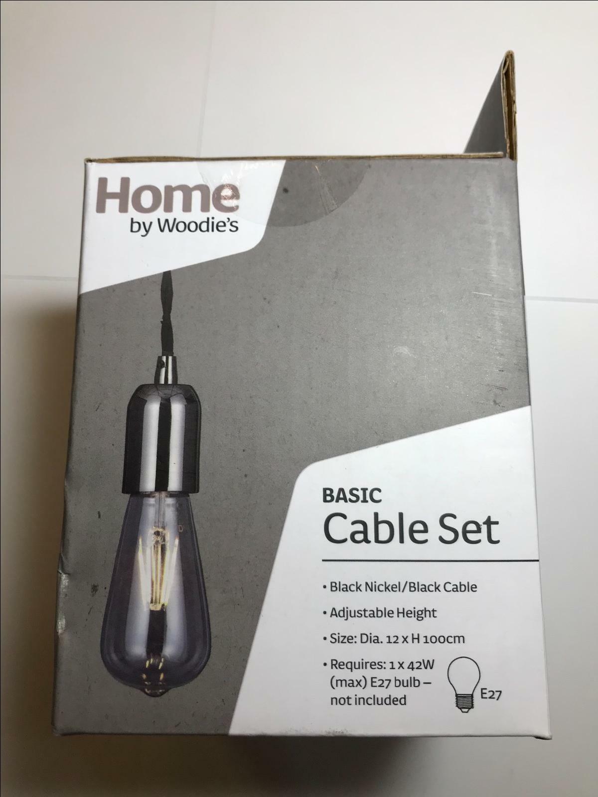 HOME BY WOODIES BASIC CABLE SET BLACK NICKEL BLACK CABLE E27