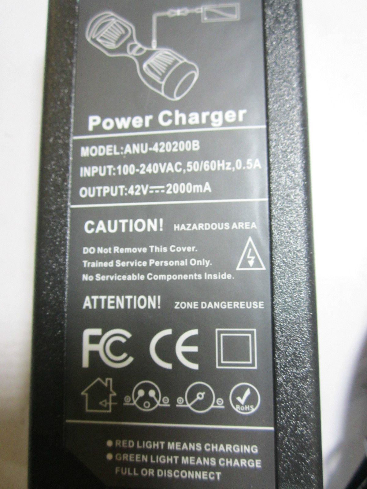EU 42V 2A 42.0V 2.0A AC Adaptor Power Supply Charger 3 Pin Hole Round Connector