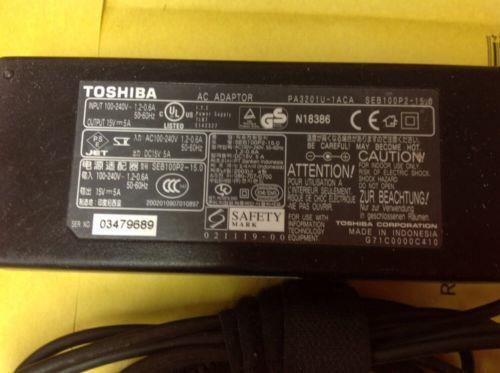 Genuine TOSHIBA AC ADAPTOR PA3201U-1ACA SEB100P2-15.0 15V 5A