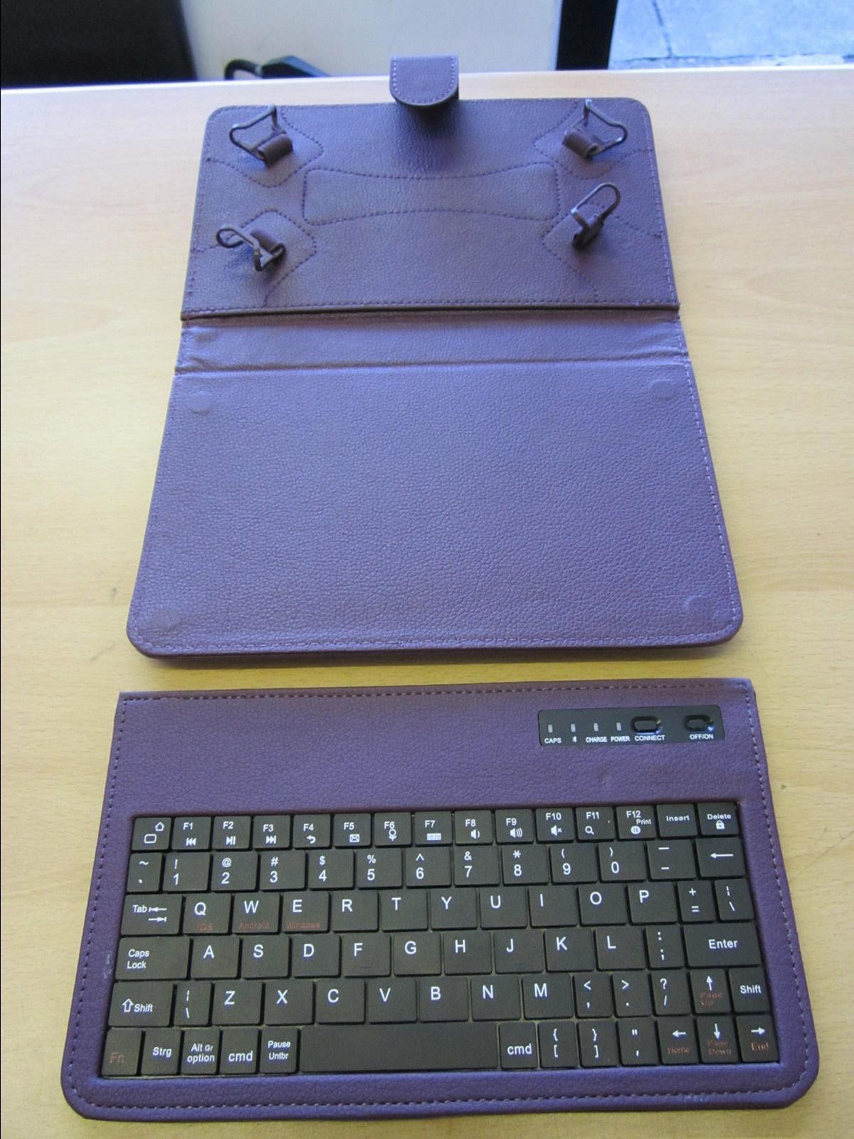 Purple Bluetooth Keyboard Carry Case with Stand for 7" Android/Windows Tablet PC