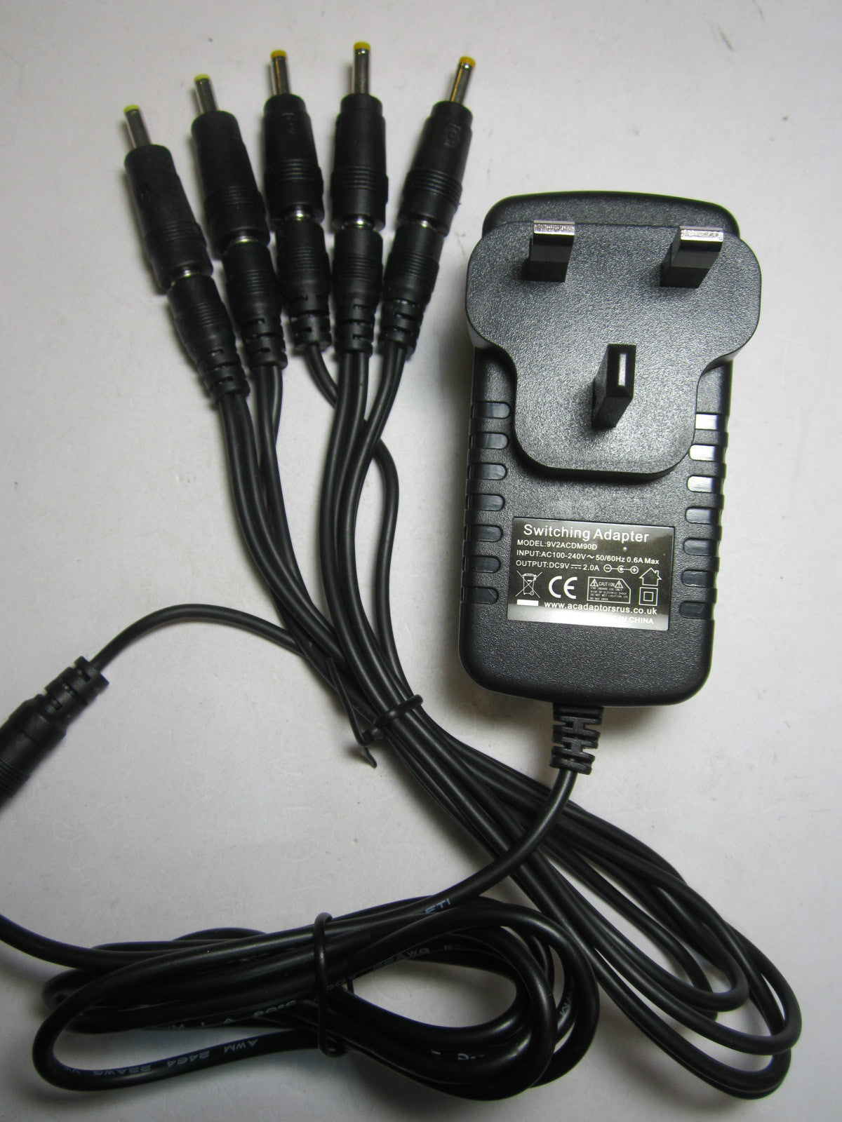 9V 2A Mains AC-DC Adaptor Power Supply with 5 Way Daisy Chain 4mm x 1.7mm 4x1.7