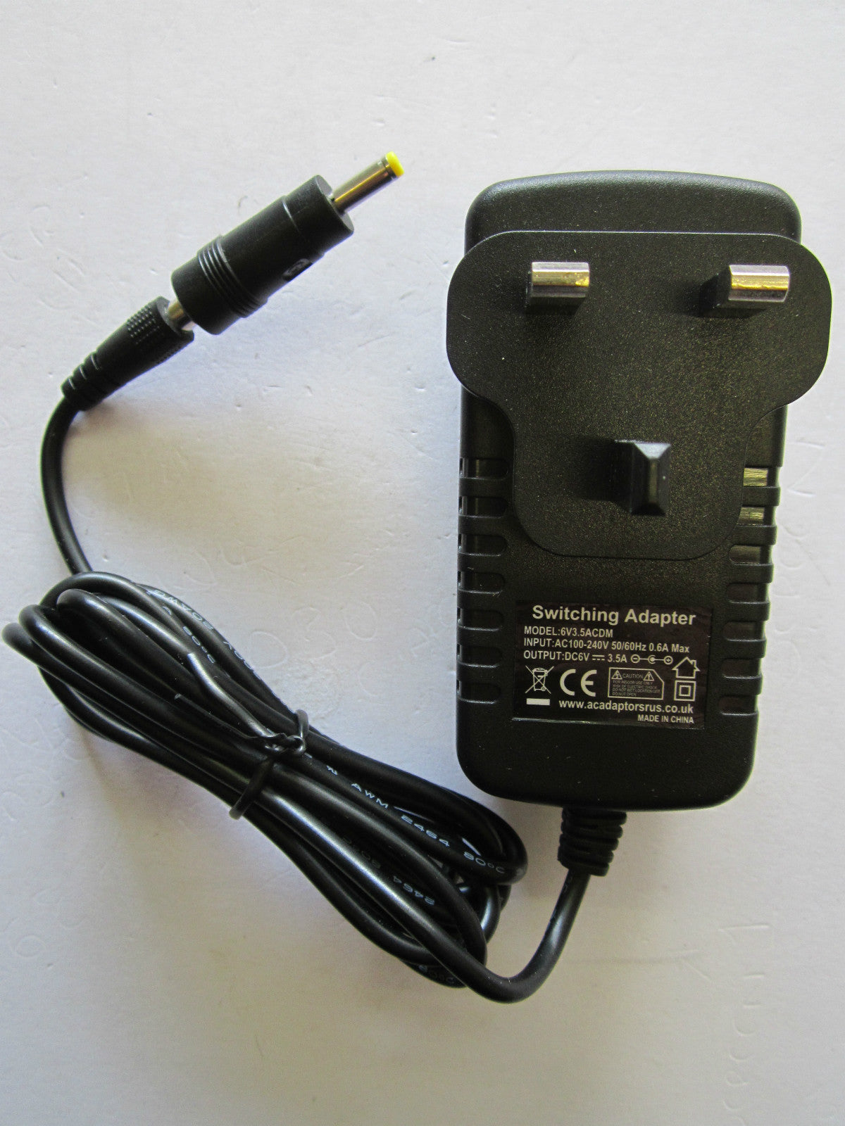UK Plug 6V 3.5A AC-DC Switching Adaptor Power Supply Charger 4mm x 1.7mm 4x1.7