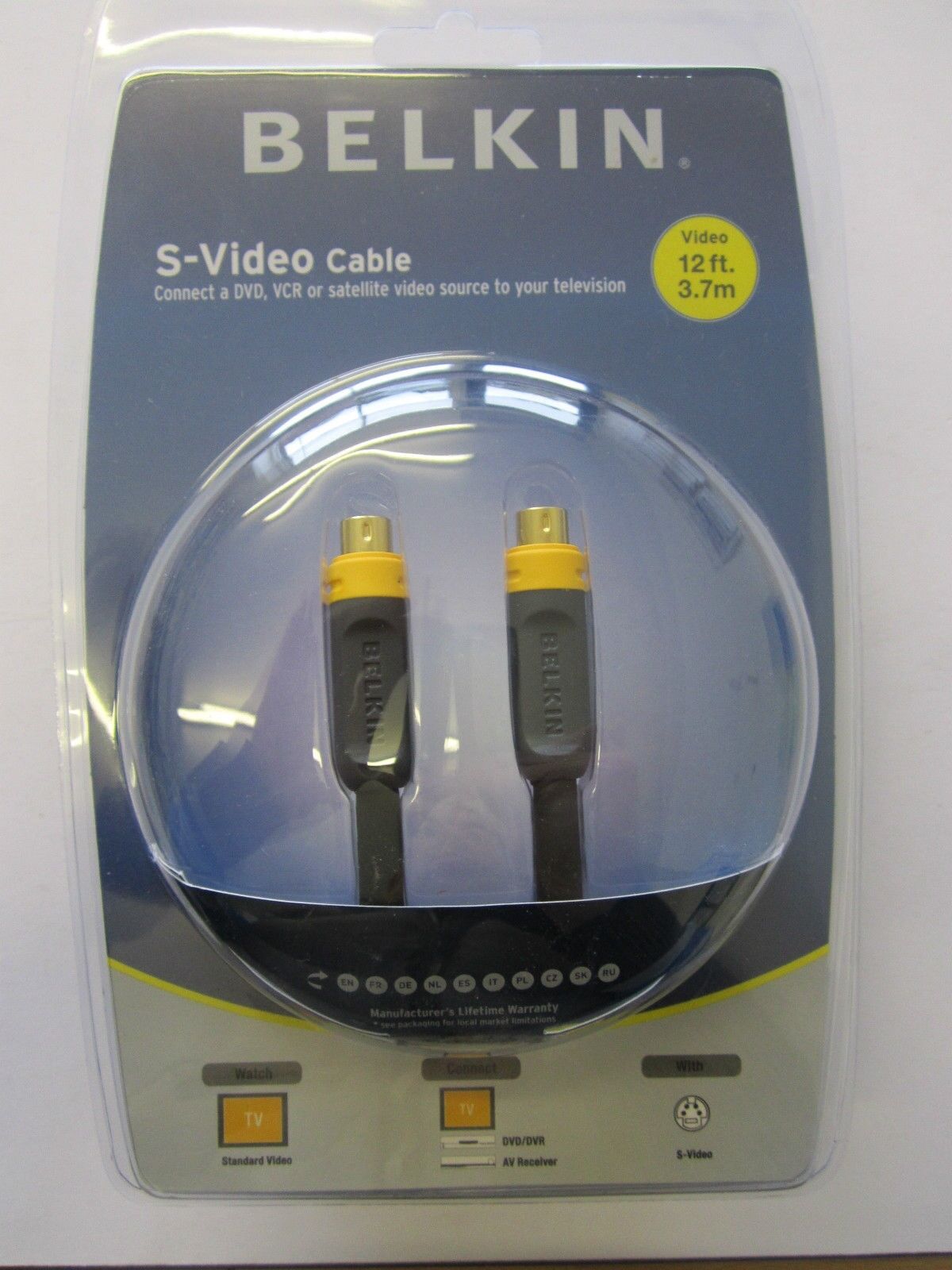 Genuine  S-Video Cable F8V308-25 for Connect DVD, VCR, Satellite to TV