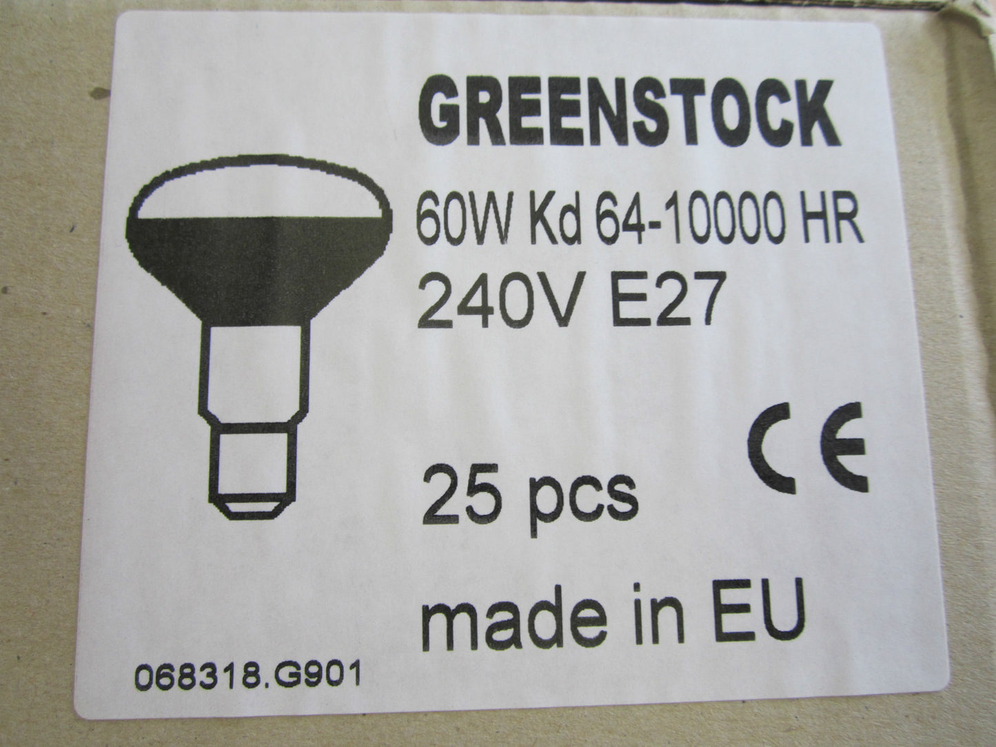 5 x GREENSTOCK 60W KD64 10000hr 240V E27 Spot Light Bulb