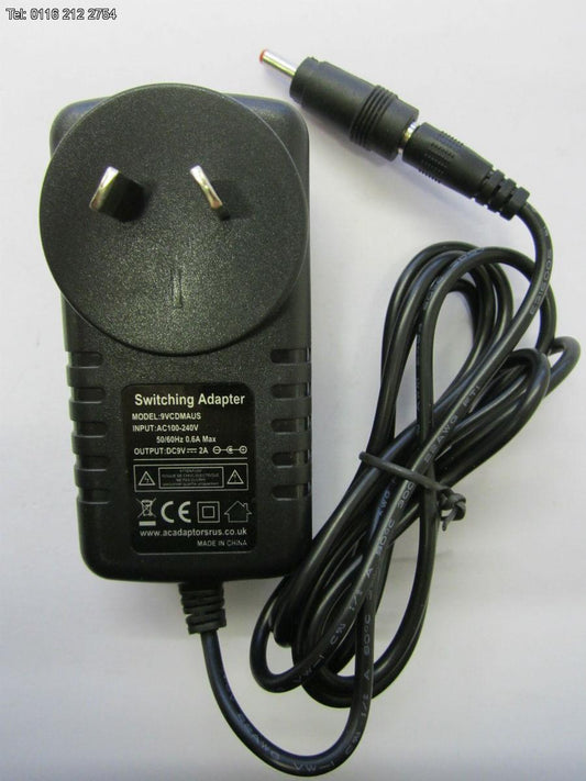 AUS 9V Mains Switching Adaptor for Audiosonic Portable DVD Player model PD-730P