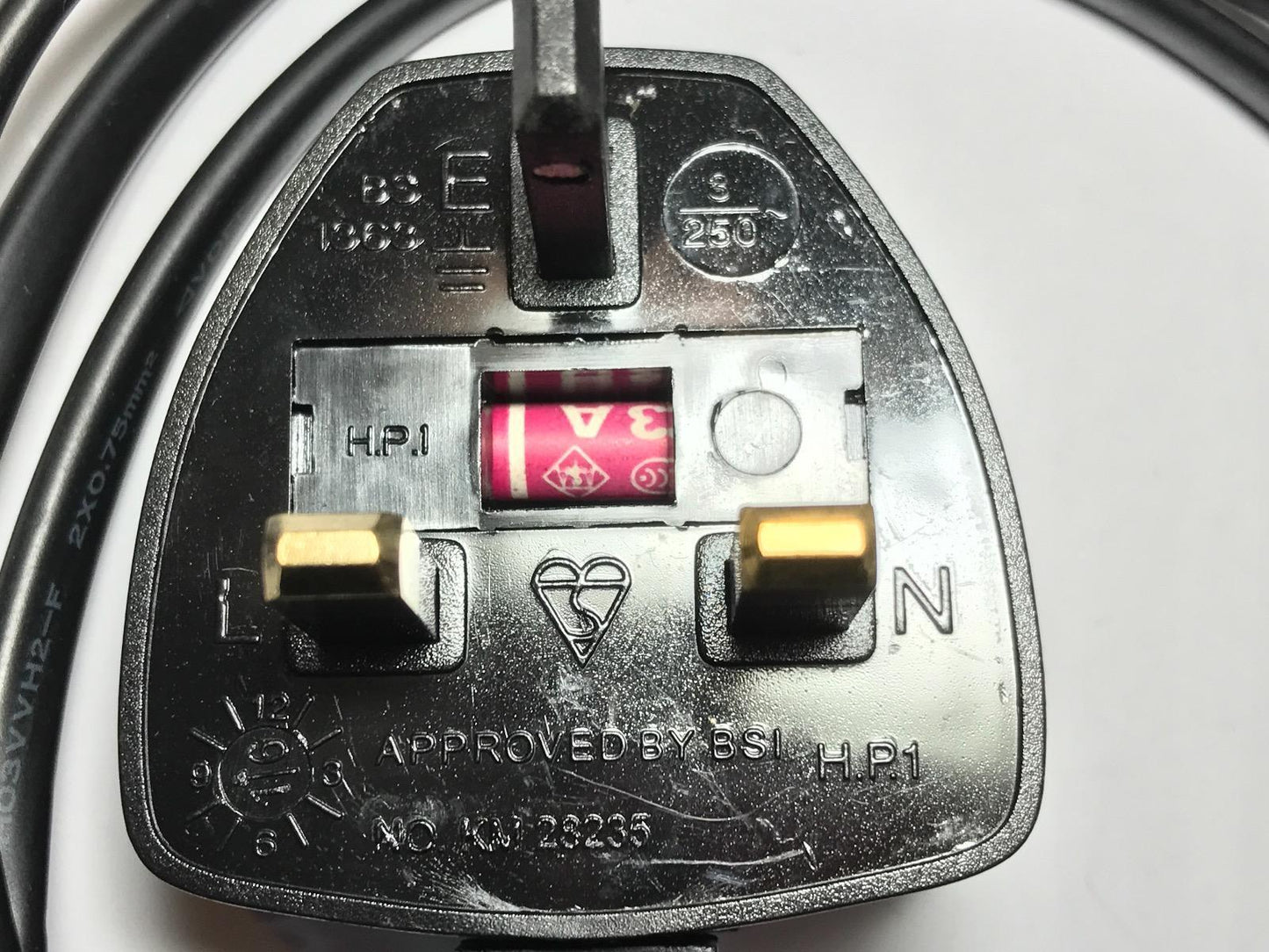 UK Plug Power Cable Lead for JVC TH-D227B 2.0 Compact Sound Bar