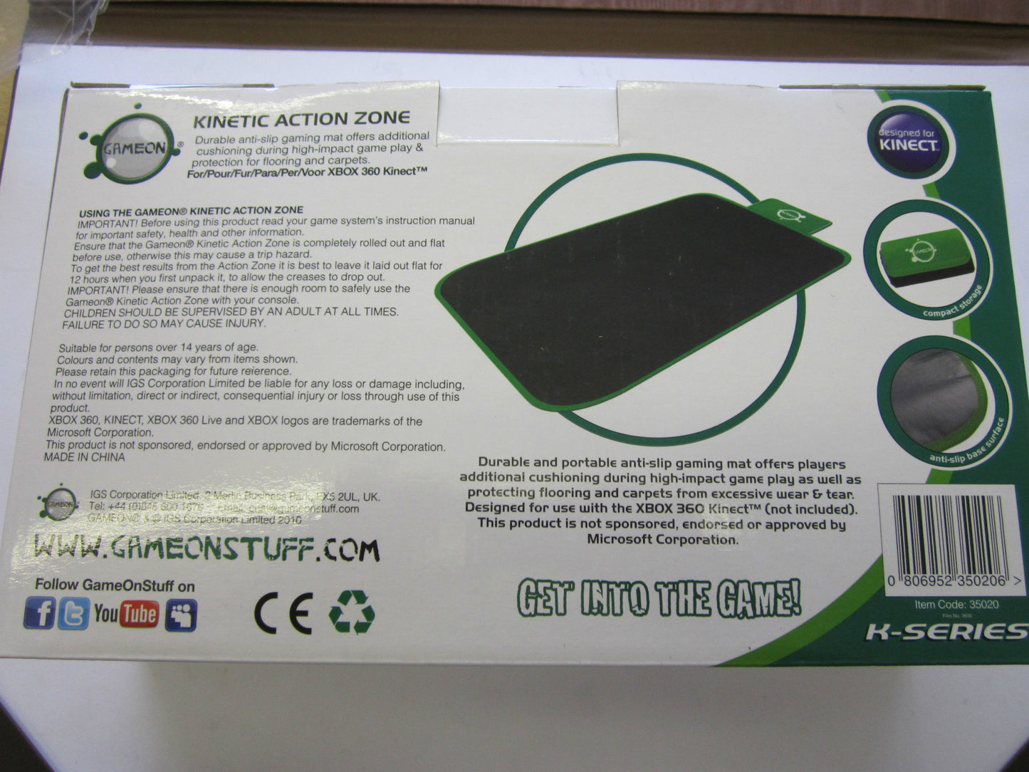 GameOn XBOX Kinect Action Zone Durable Anti Slip Gaming Cushioned Mat