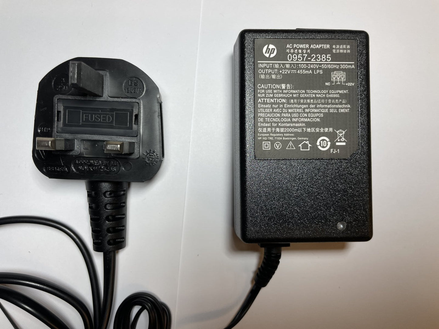 HP 0957-2385 AC-DC Power Supply Adapter 22V 455mA for HP Deskjet 2542