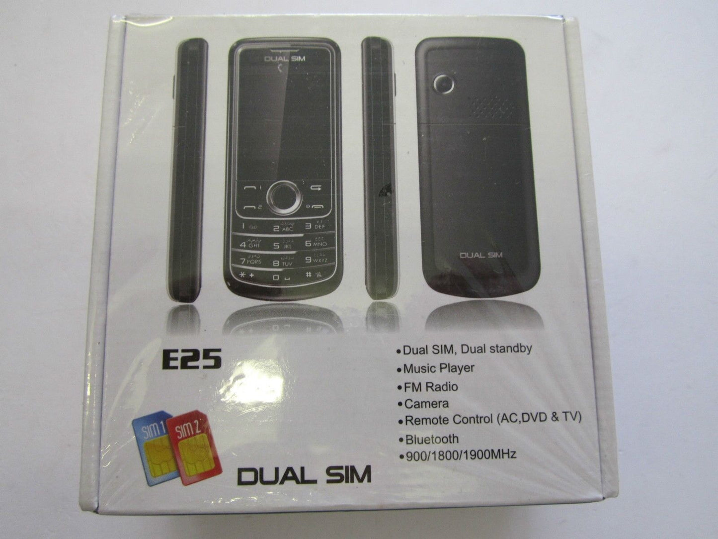DUAL SIM BLACK UNLOCKED MOBILE PHONE E25 - CAMERA, VIDEO, MP3, BLUETOOTH, RADIO
