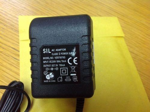 Genuine SIL AC Adaptor vd075070G 7.5V 700mA EU Plug