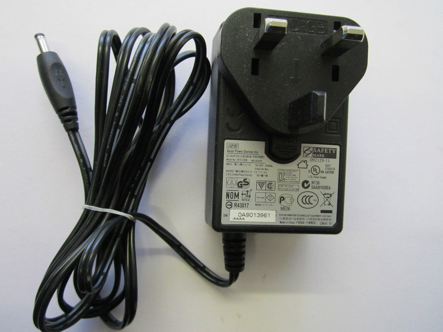 5V 4A Genuine APD Asian Power Devices Inc AC Adaptor WA-20A05R AC-DC ADAPTOR