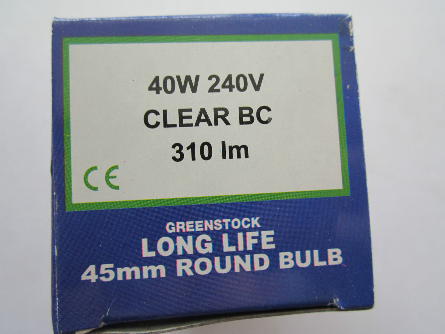 10 x GREENSTOCK 45mm 40W BC Round Clear 8000hr Light Bulb Golf Ball 310lm 240V