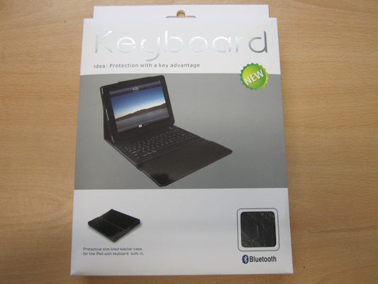 Black Bluetooth Wireless Keyboard Real Leather Carry Case/Stand Apple iPad Air