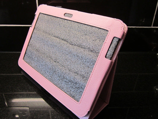 Pink Samsung Galaxy Note N8000 Tablet Litchi Leather Case Cover/Angle Stand