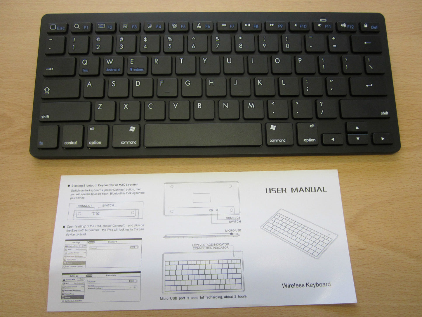 Black 2.4Ghz Wireless Bluetooth Keyboard for Selected Smart TV's