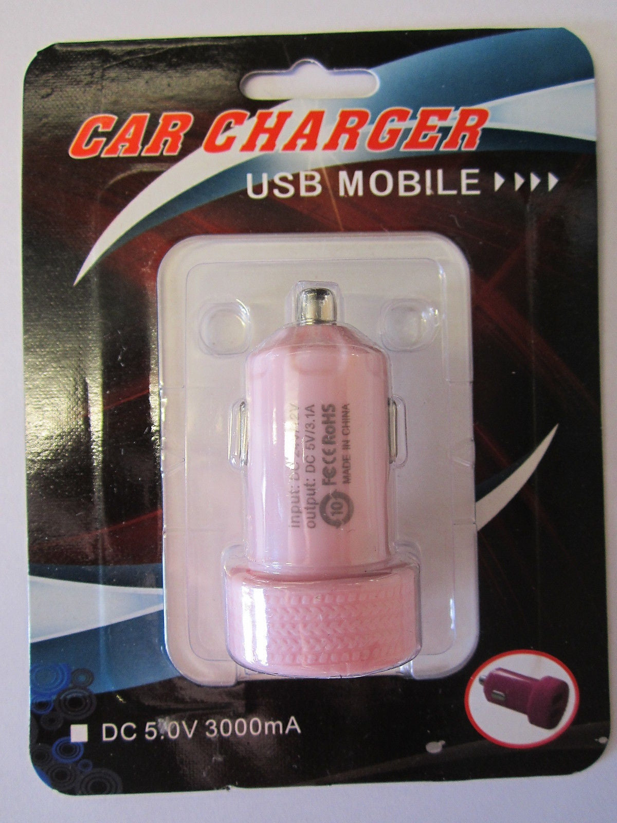 PINK 12V-5V 3A 3000mA Double USB Car Charger Power Supply Fag Lighter Socket