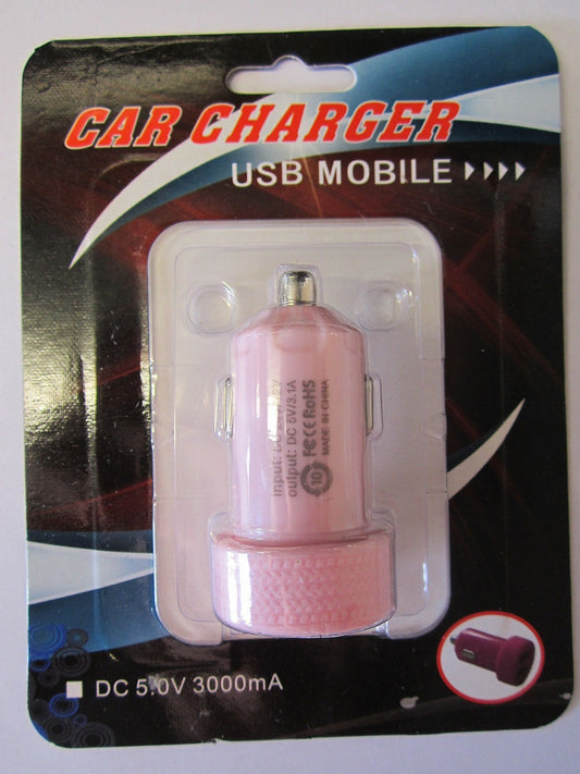 PINK 12V-5V 3A 3000mA Double USB Car Charger Power Supply Fag Lighter Socket