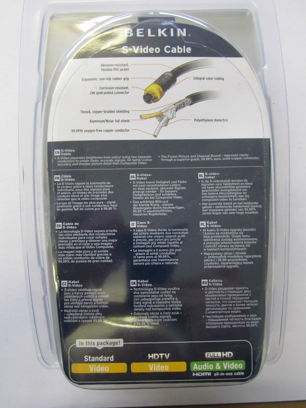 Original S-Video Cable F8V308-25 for Connect DVD, VCR, Satellite to TV